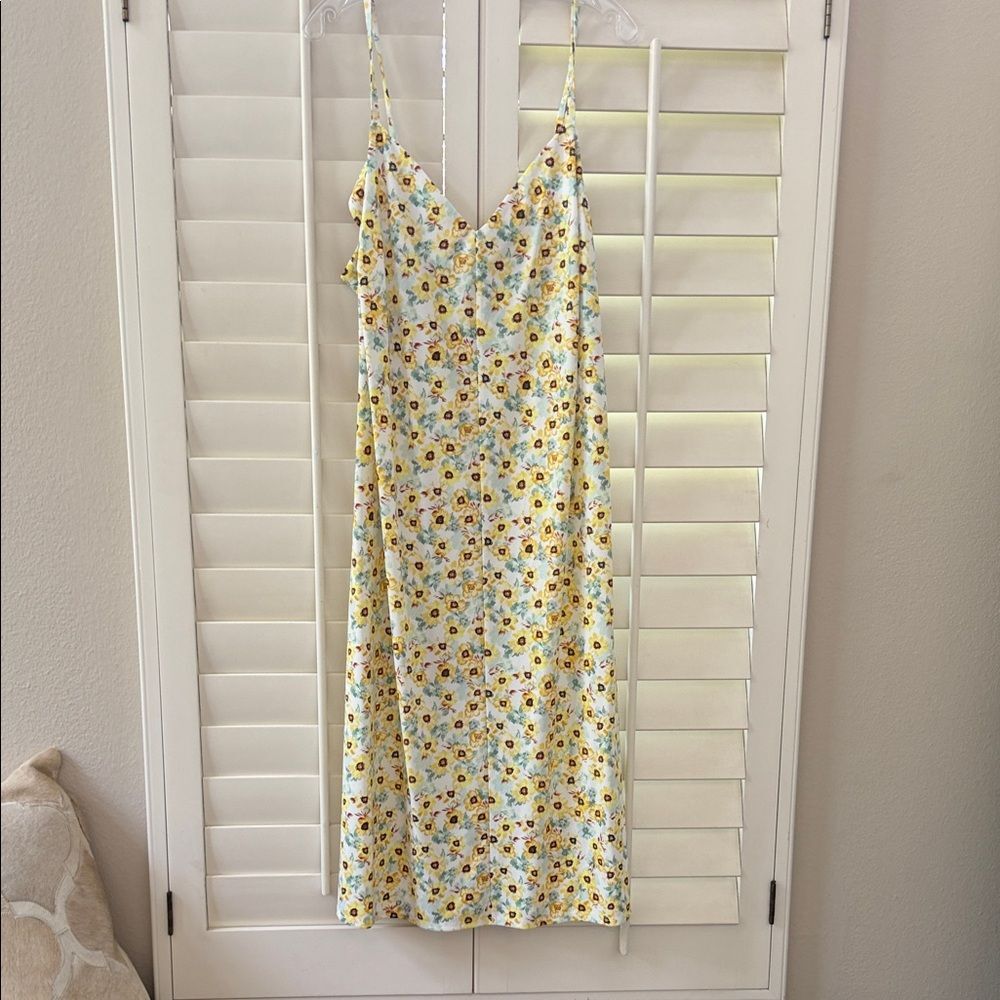 Sunflower Print Midi Dress